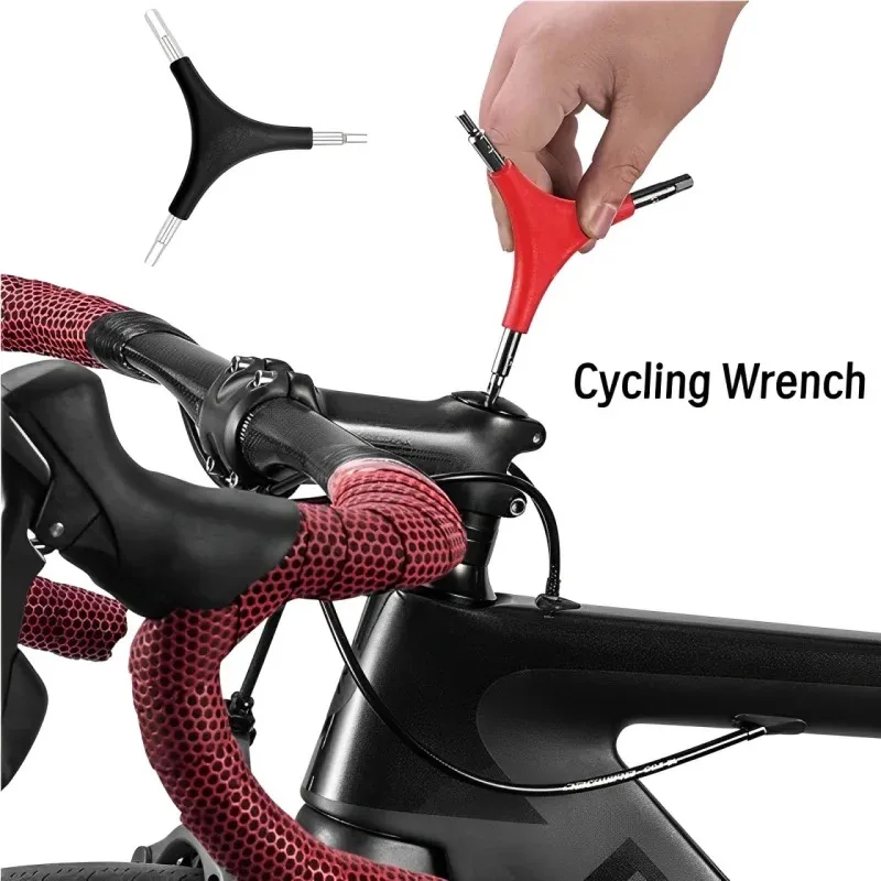 

3-Way Portable Hex Key for Mountain Bikes, 4mm/5mm/6mm Allen Key, Y-Shaped Socket Wrench, Cycling Repair Tools, Quick Adjustment