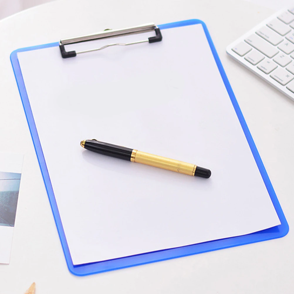 

4pcs A4 Writing Pad Clipboard Plastic Clip Board Lightweight For Office School File Organizer Paper Holder For Teachers