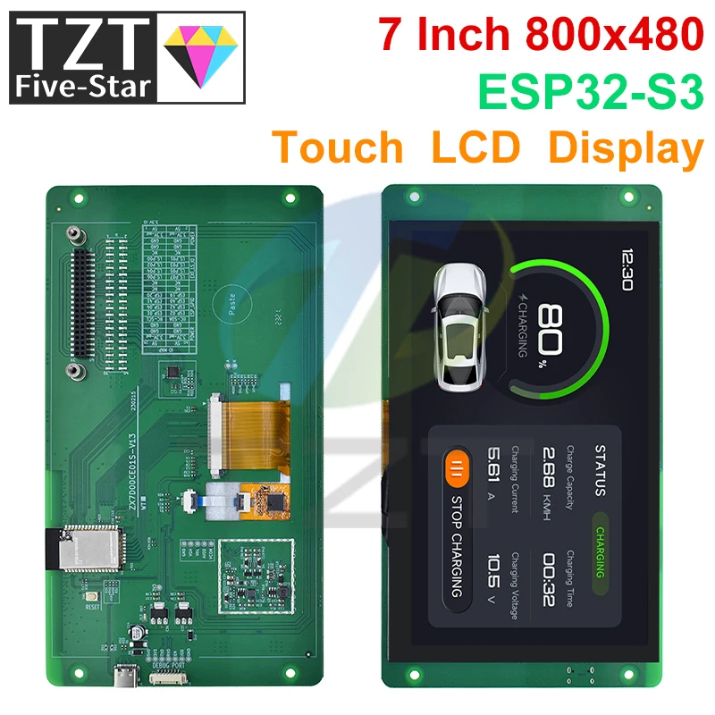 7.0 Inch 800x480 Capacitive Touch Screen LCD Display With RGB Interface ESP32-S3 Module With Built-in 16MB SPI Flash & 8MB PSRAM