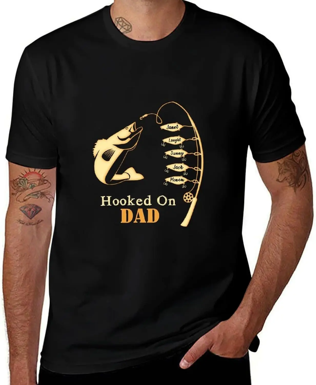 

Custom Black Tees for Men Made in USA Crewneck Shirt Cotton Classic T-Shirt Heavy Weight