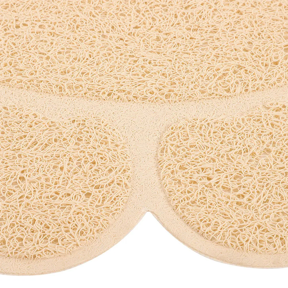 2Pcs PVC Cat Litter Mat for Indoor Use Non-Skid Pet Mat Easy Clean Rinseable Cat Paw Friendly Claw Protecting Litter Rug