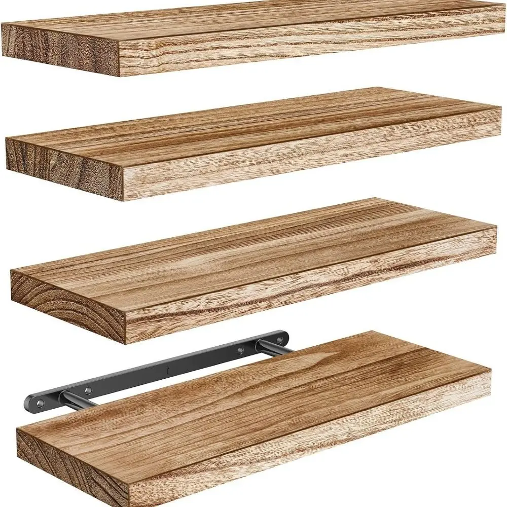 1 Stück wandmontierte schwebende Regale aus Holz, dickeres Lagerregal, tiefere multifunktionale Badezimmerregale