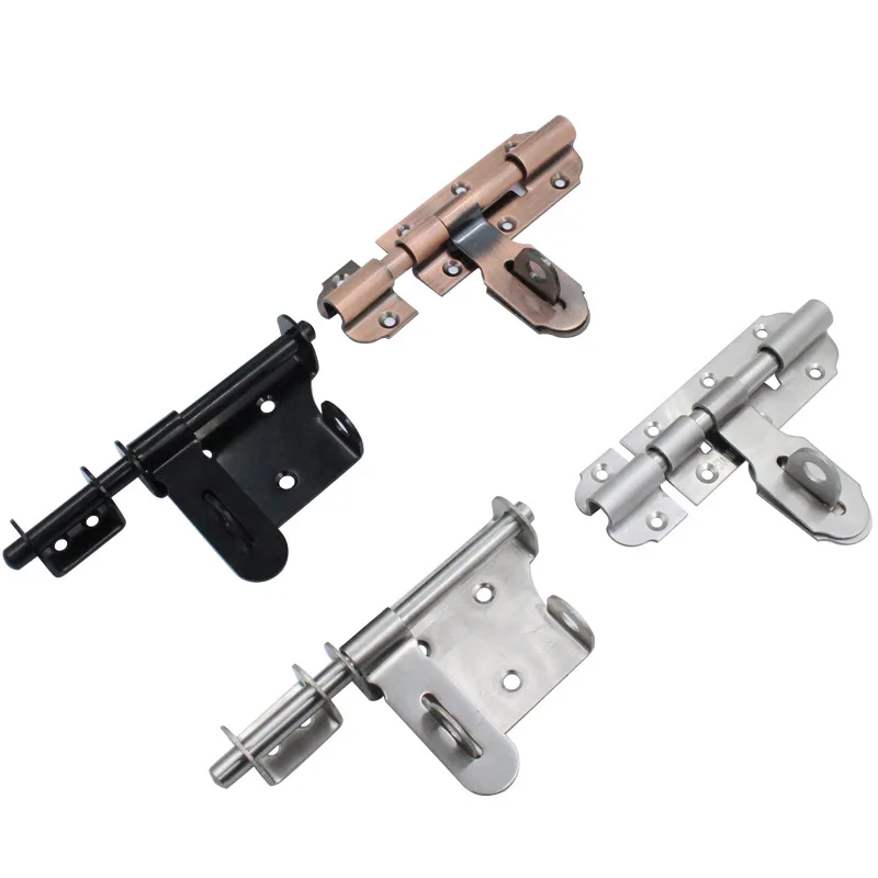 1 PCS Sliding Bolt Gate Latch Heavy-Duty Thickening 304 Stainless Steel Barrel Bolt with Padlock Hole Door Latch