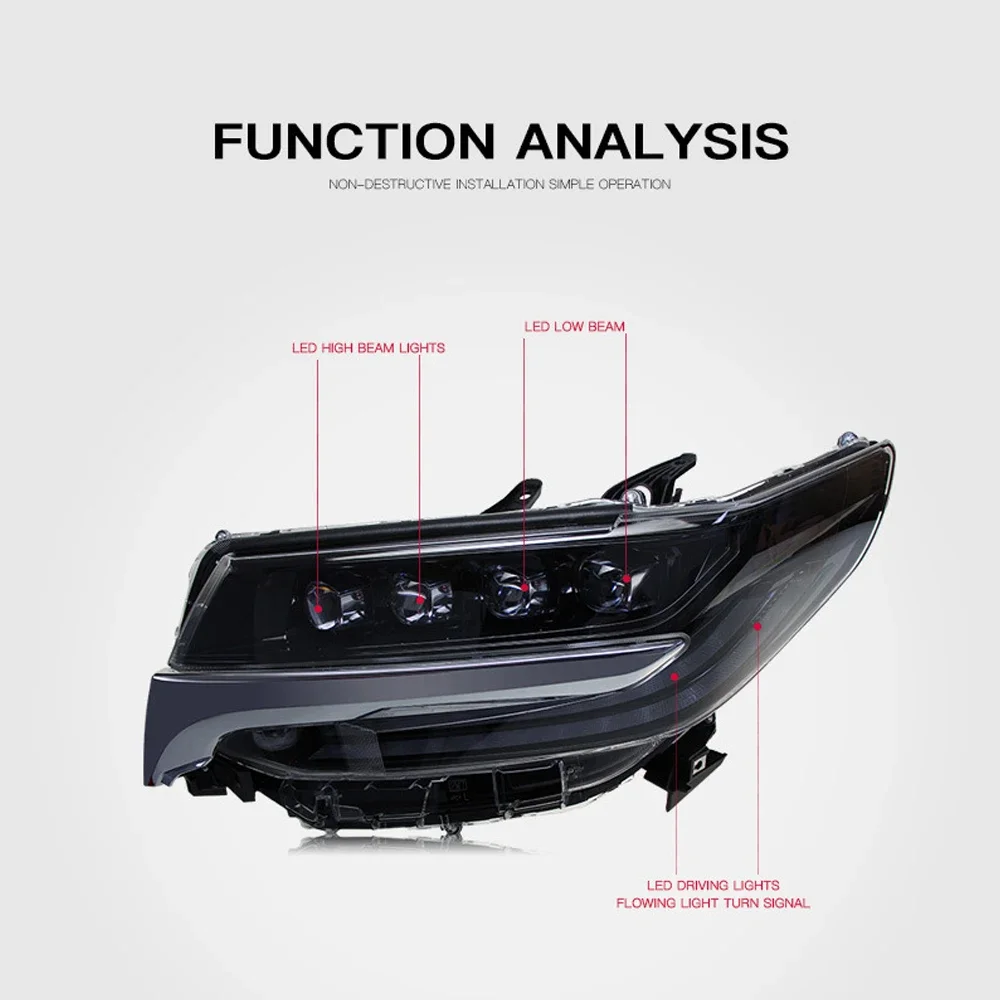 car bumper headlamp for Toyota Alphard vellfire 30 headlight 2015~2021 LED DRL car Alphard daytime running light head light