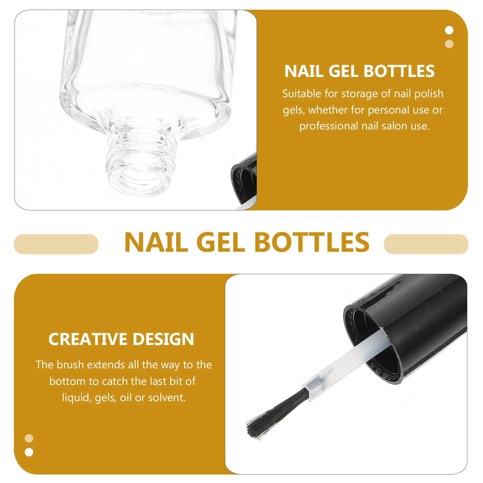 

20Pcs Empty Nail Polish Bottles 10ml Nail Gel Containers Leakproof Portable Sub Bottles for Solvent Storage