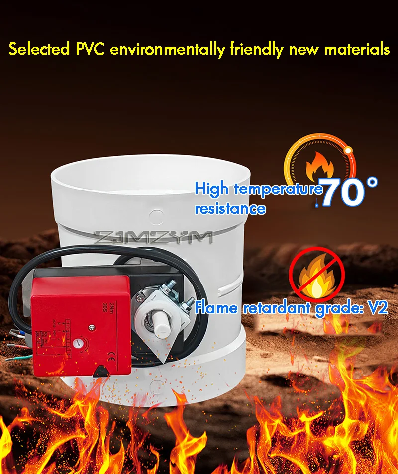 Diameter - 51 63 76 110mm 3 Positions 24/220v - Motorized Damper Vent 2N HVAC ducting Valve motorised air Ven
