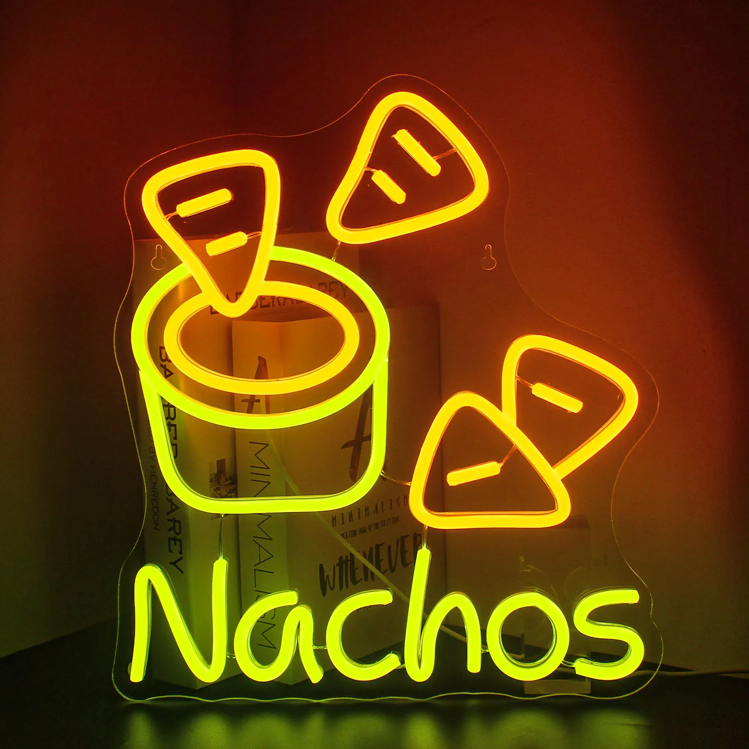 

Nachos LED Neon Sign for Wall Decor USB Powered Yellow Neon Lights for Pizzeria Kitchen Restaurant Bar Party Pub Bedroom Decor