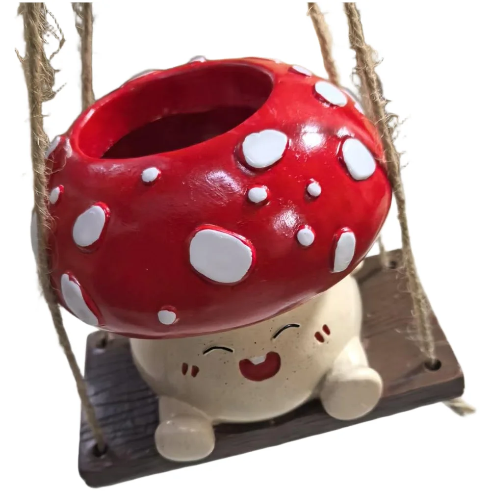

Cartoon Mushroom Resin Flower Pot for Outdoor Garden Decor Indoor Plant Displays Balcony Landscaping and Tabletop Use