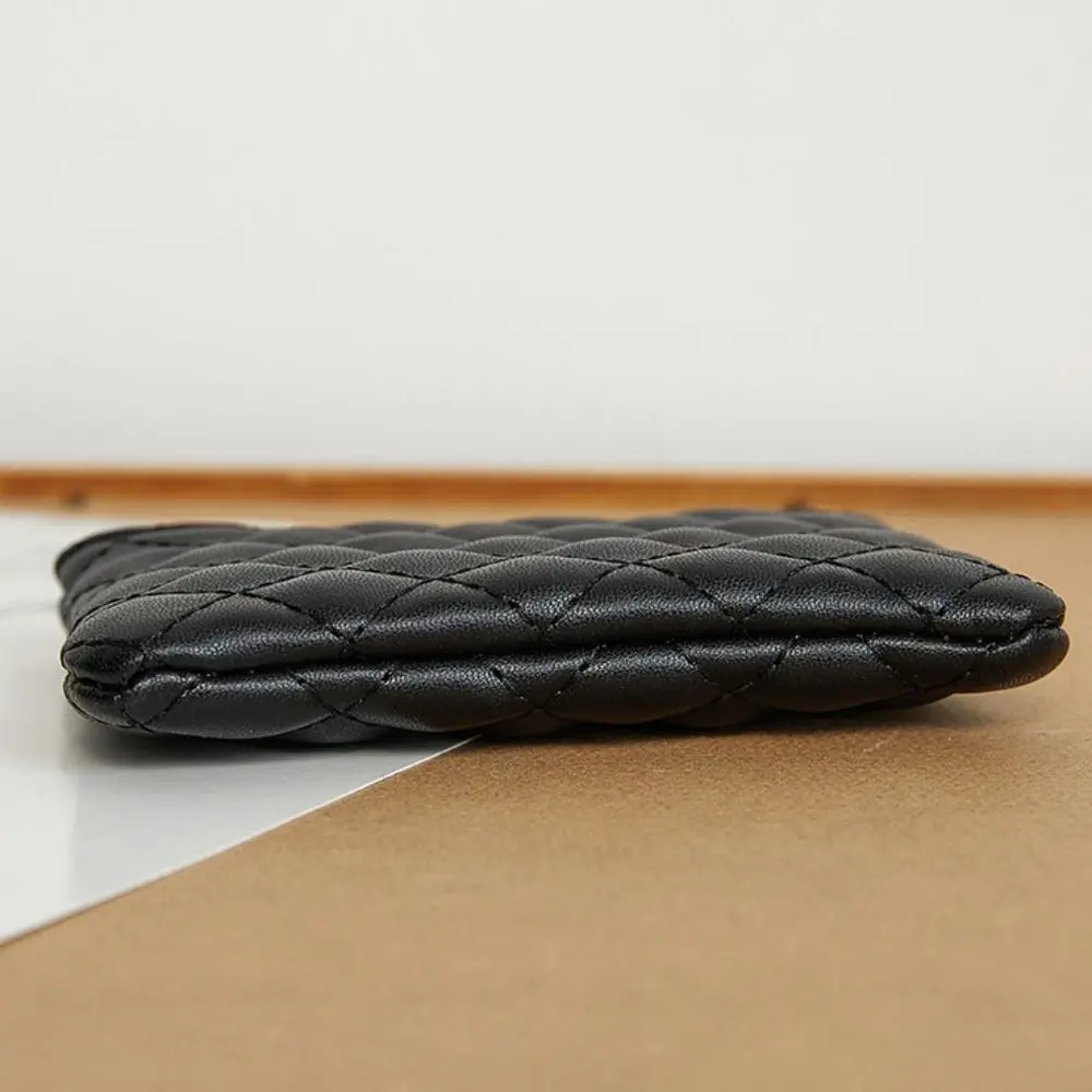 Mode Draagbare Geldzak Lichtgewicht PU Lederen Portemonnee Ruitvormige Rits Creditcard Portemonnee Heren