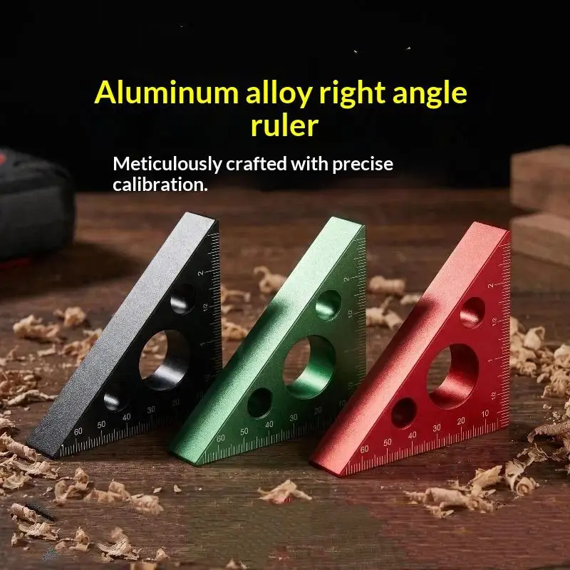 Aluminum Right Angle Measuring Ruler Woodworking Triangle Scale Lightweight Carpenter Gauge for Handmade Wood Craft Projects