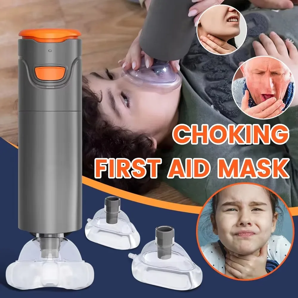 

First Aid Anti Choking Rescue Device Automatic for Adults Kids with 3 Different Sizes Masks Home Airway Assist Emergency Kit