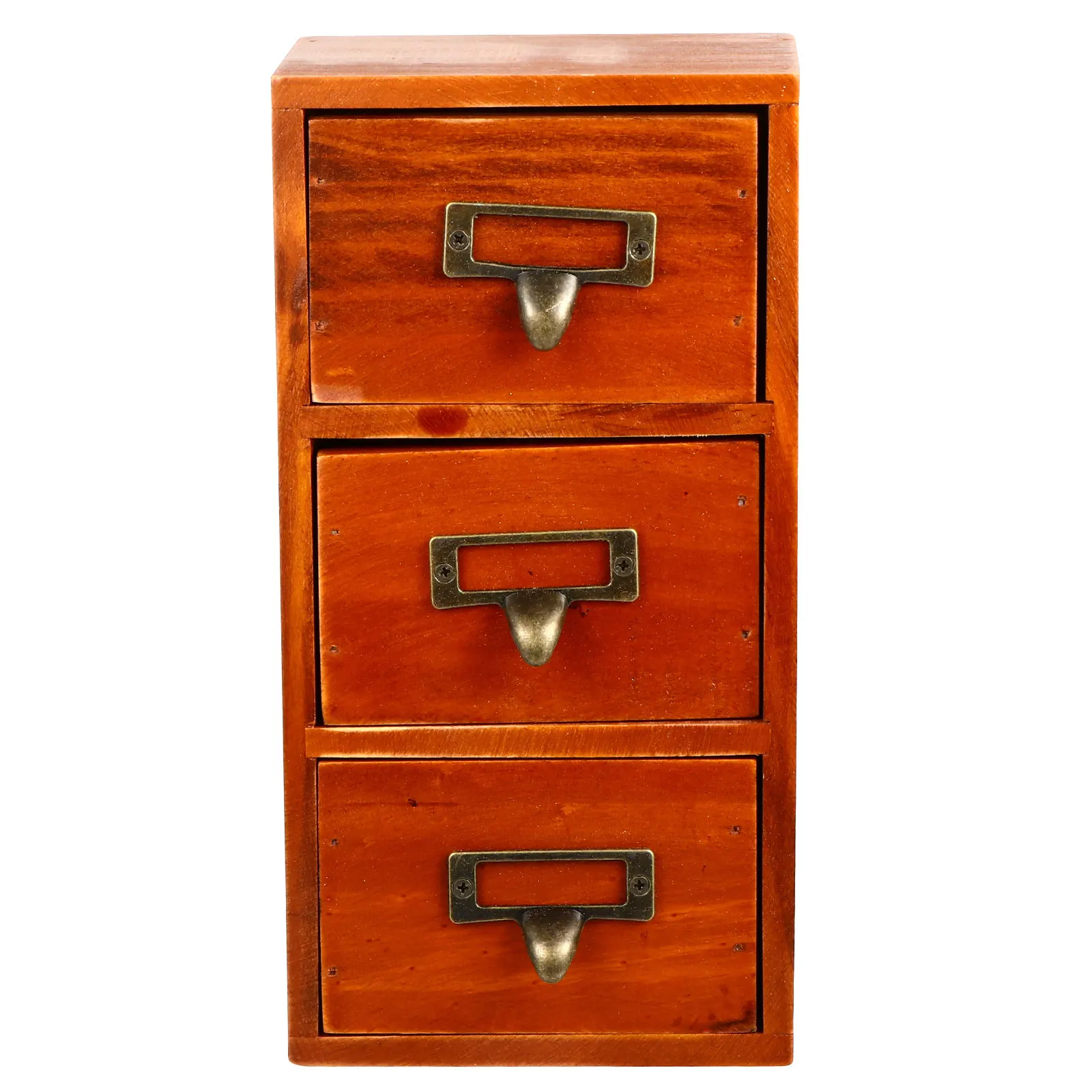 

Wooden Storage Box Desktop Organizer With Compartments Vintage Tabletop Container For Office Home Stationery Jewelry