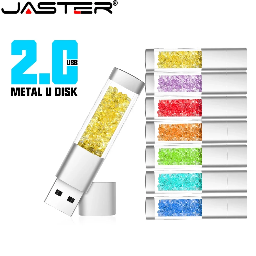 Crystal Pen Drive 128GB Colorful Quicksand Stone Memoria USB 64GB Purple USB Flash Drive 32GB Mini Creative U Disk Gift 16GB 8GB