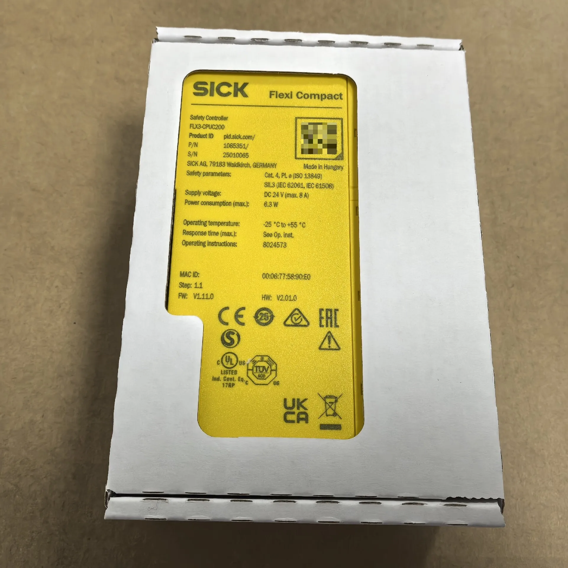 Brand New Original Genuine SICK Safety Controller FLX3-CPUC200, Order