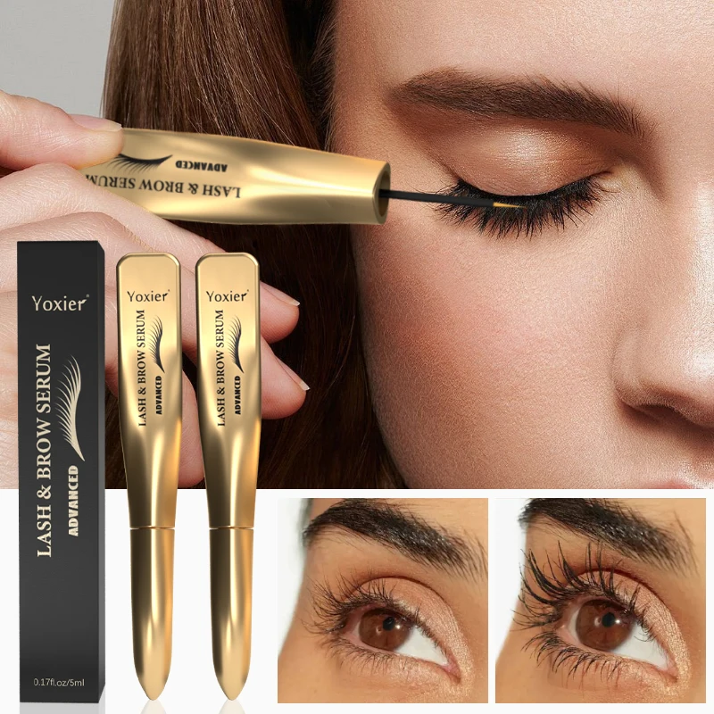 2pcs Eyelash Eyebrow Serum Fast Eyelash Growth Natural Thick Slender Curly Eyelash Care Eyelash Lift Lengthening Eyelash Essence