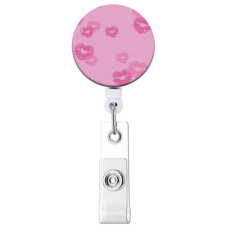 Neue Stil Farbe Liebe Versenkbare Clip Reel Karte Halter Herz Form ID Business Arbeit Karte Yoyo Abzeichen Halter Büro Liefert – Detail 12