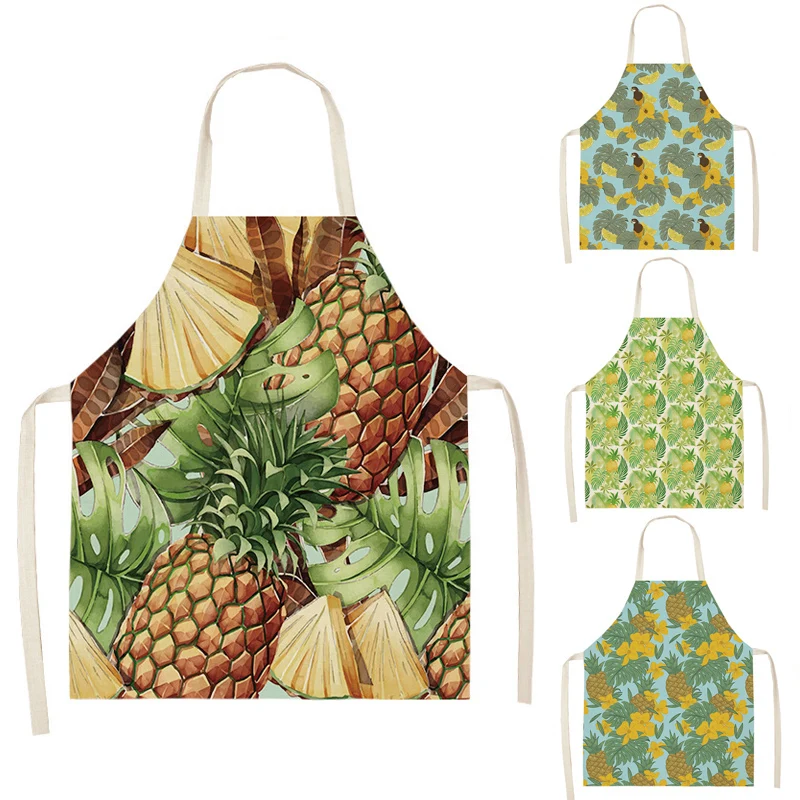 Fresh Fruits Banana Orange Adult Kids Bib Family Cooking Bakery Shop Cleaning Apron Kitchen Accessories 66*53cm Delantal