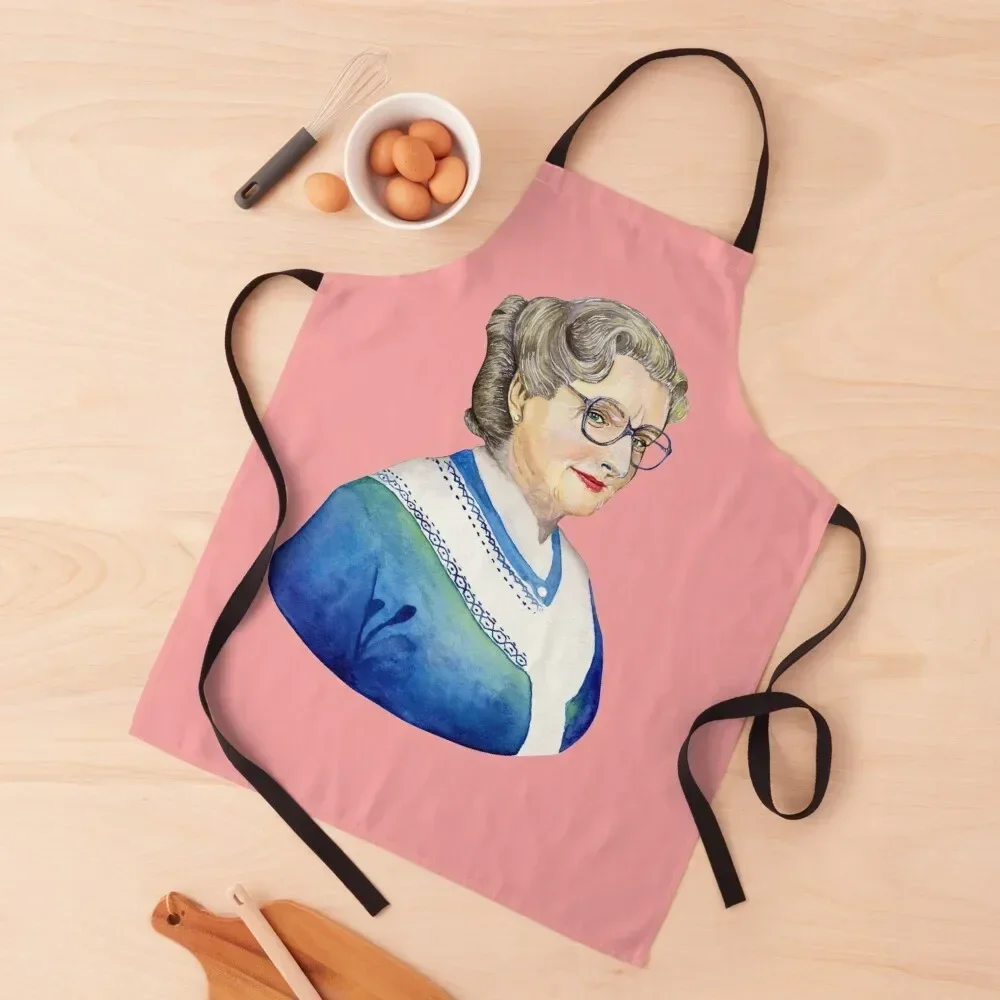 

Mrs. Doubtfire watercolor Apron Things For Home And Kitchen men Chef Accessory Cleaning Products For Home Apron