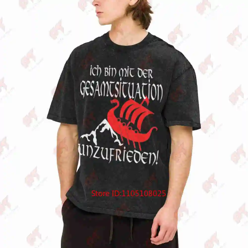 Lustiges Wikinger Unzufrieden Auf Kollisionskurs Vintage Washed Tee Pure Cotton T-Shirt