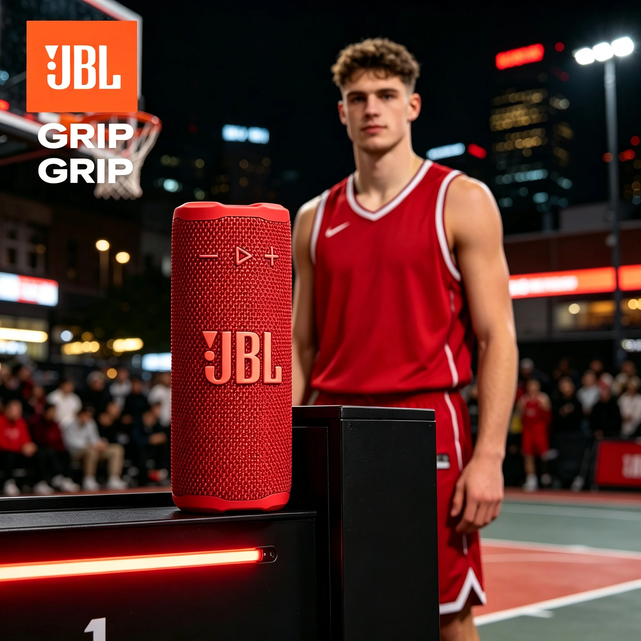 JBL GRIP Mini Wireless Bluetooth Speaker 14 Hours Long Playtime Auracast Stereo Pairing for Travel Picnic Poolside