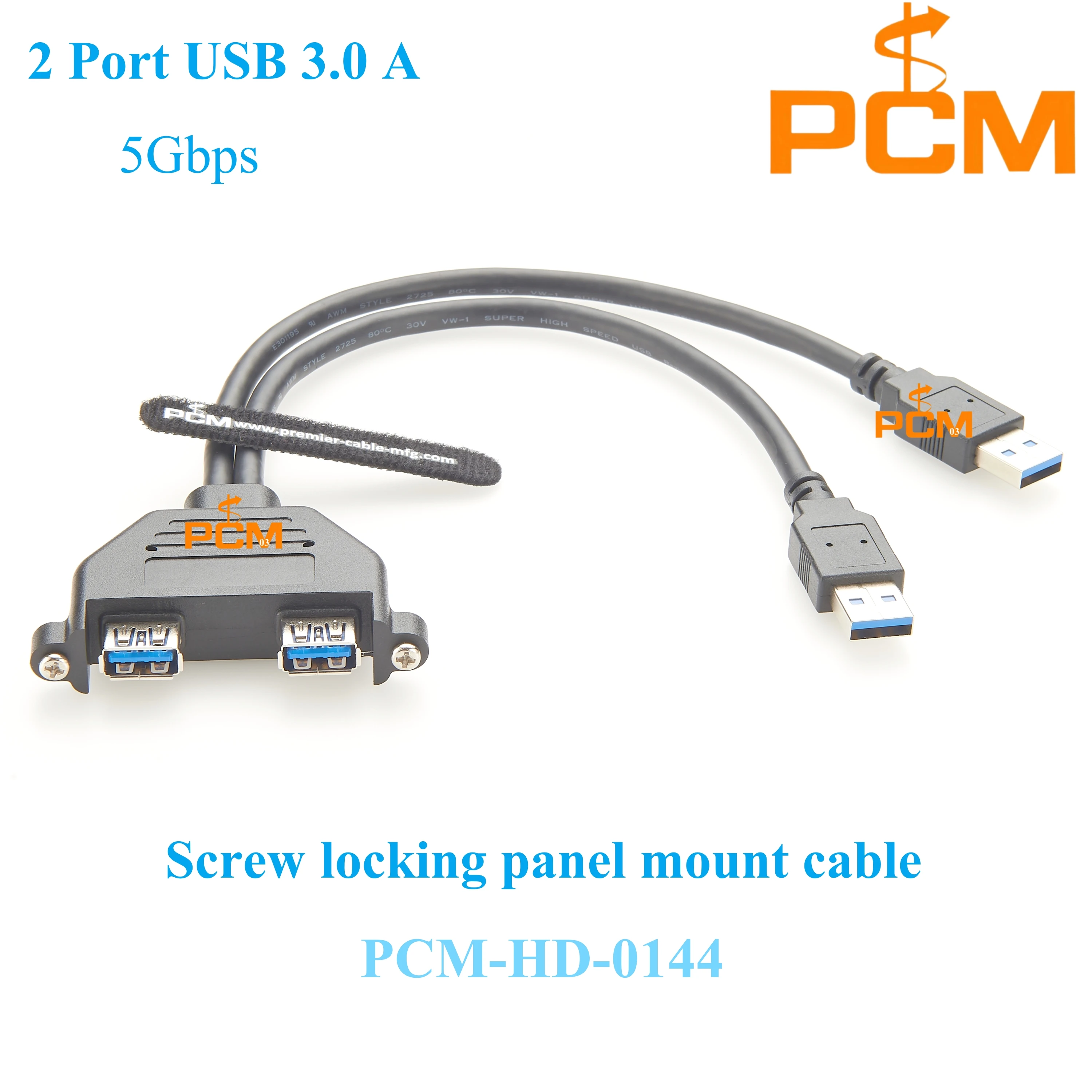 

Dual USB male to female extension cable twin port usb3.0 extension cable with M3 screw holes panel mounting 5Gbps 2 port Type A