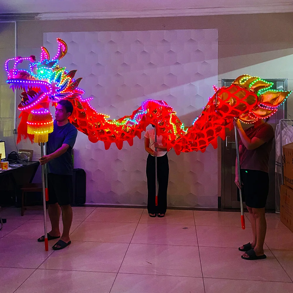 

Chinese New Year traditional dragon dance full set of LED light dragon dance Chinese dance dragon performance props