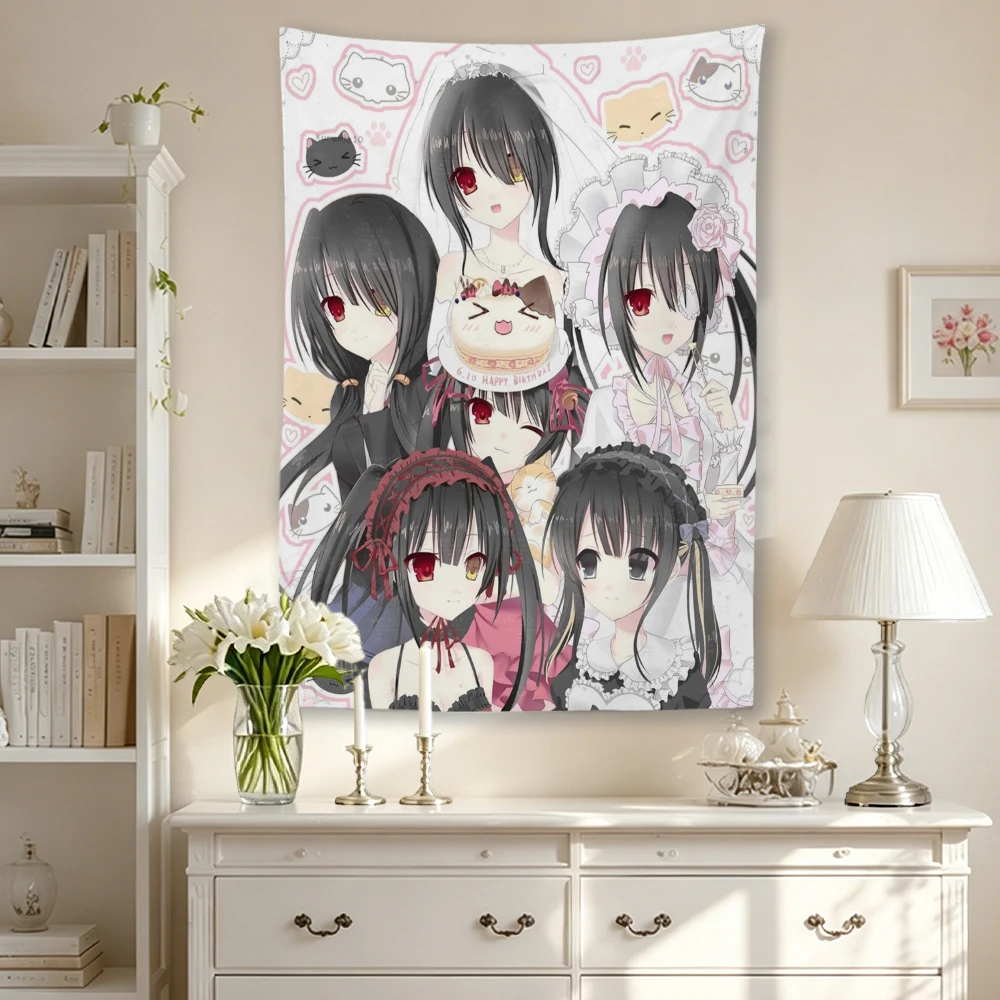 Kurumi Tokisaki Date A Live Tapestry Anime Girl Collage Wall Hanging Dorm Decor