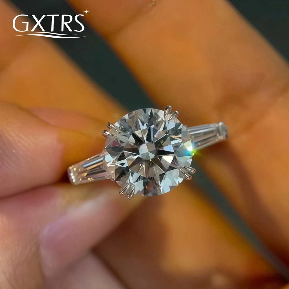 

Кольца GXTRS 1/1,5 карата с настоящим муассанитом для женщин, серебро S925, дизайн с 3 камнями, сверкающий обручальный браслет с лабораторными бриллиантами, изысканные ювелирные изделия, подарки