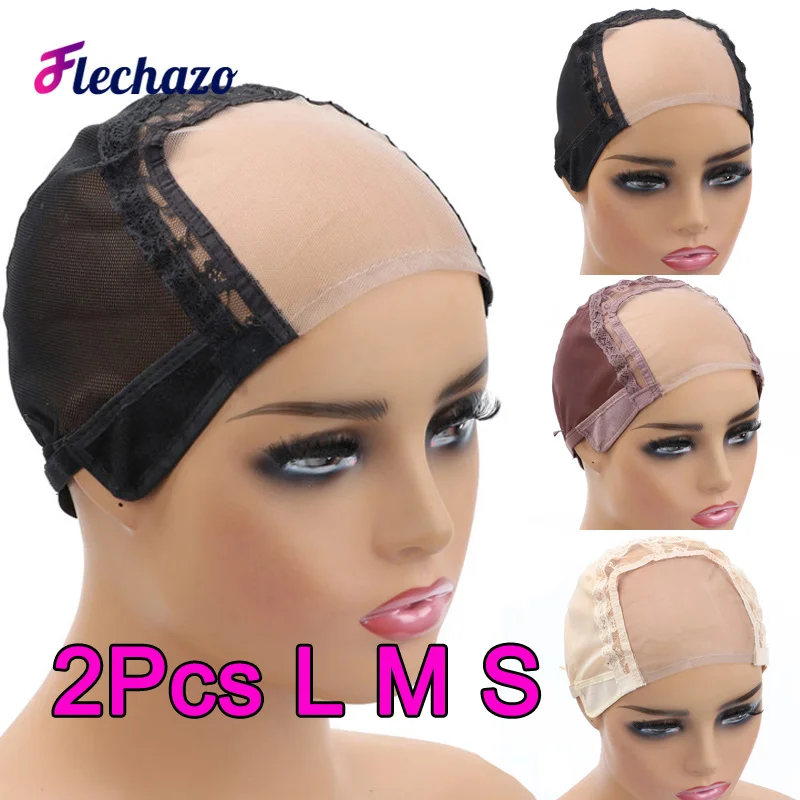 

Шапочка для парика, 2 шт., прозрачная кружевная шапочка для париков на кружеве спереди - коричневый, черный, телесный, нескользящая шапочка для парика для бесклеевого парика