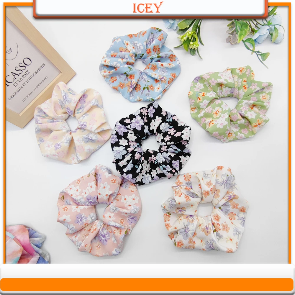 1pc Floral Hair Ties Country Style Scrunchie Large Intestine Hair Tie Headwear Fabric Headbands Hair Accessories