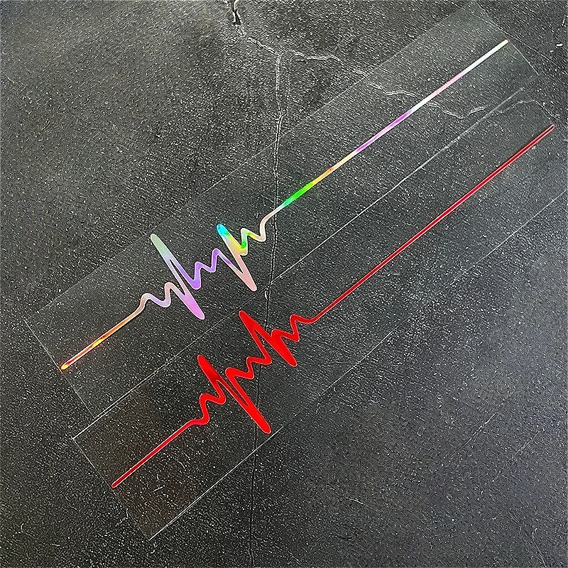

1PC-DIY, Laser sticker for motorcycle, heartbeat, Trackpad, waterproof, for helmet, fuel tank, car window, vinyl ring decals