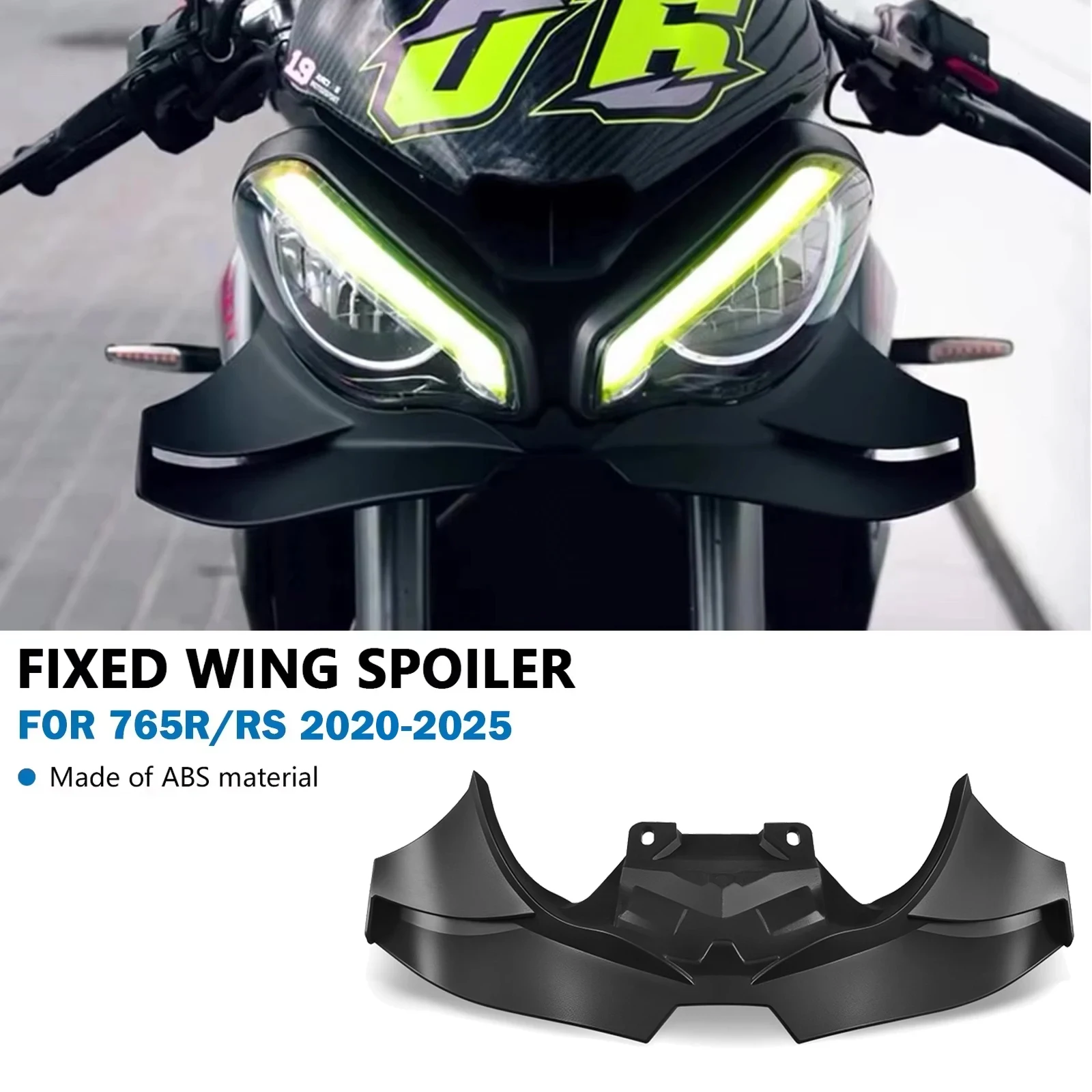 

Для Street Triple 765RS 765 R RS 2024 2020-2025 передние спойлеры мотоцикла, прижимная сила, крылышко, аэродинамическое крыло, передний спойлер