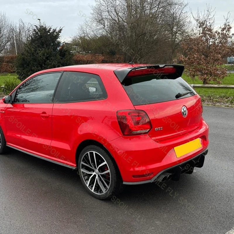 2010 2012 2013 For Volkswagen VW Polo MK5 GTI Pre Facelift Only Oettinger Style Rear Roof Spoiler Wing Lip Spoiler Glossy Black view 3