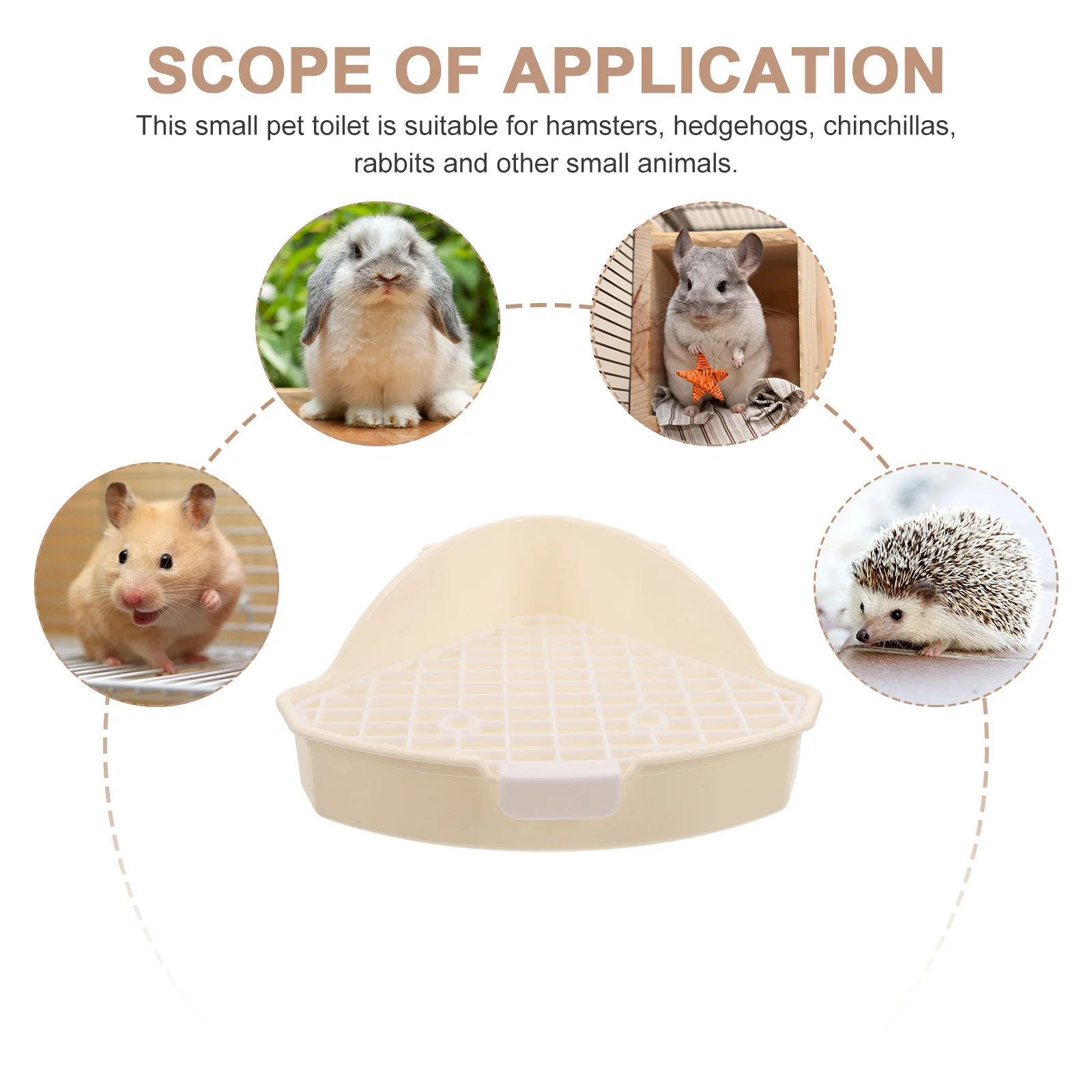 

Pet Urinal Potty Small Litter Pan Plastic Triangular Litter Tray for Small Animals Pet Urinal Potty