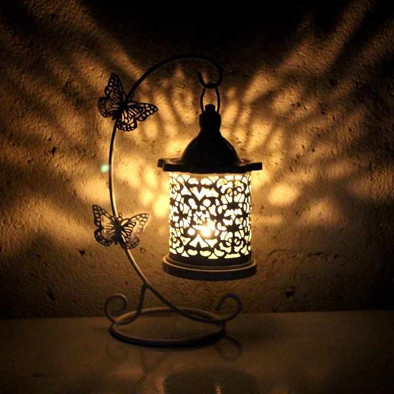 

Household Hot Sale 23CM Iron Holder Hanging Candlestick Glass Ball Basket Light Lantern Stand Small Objects Decoration