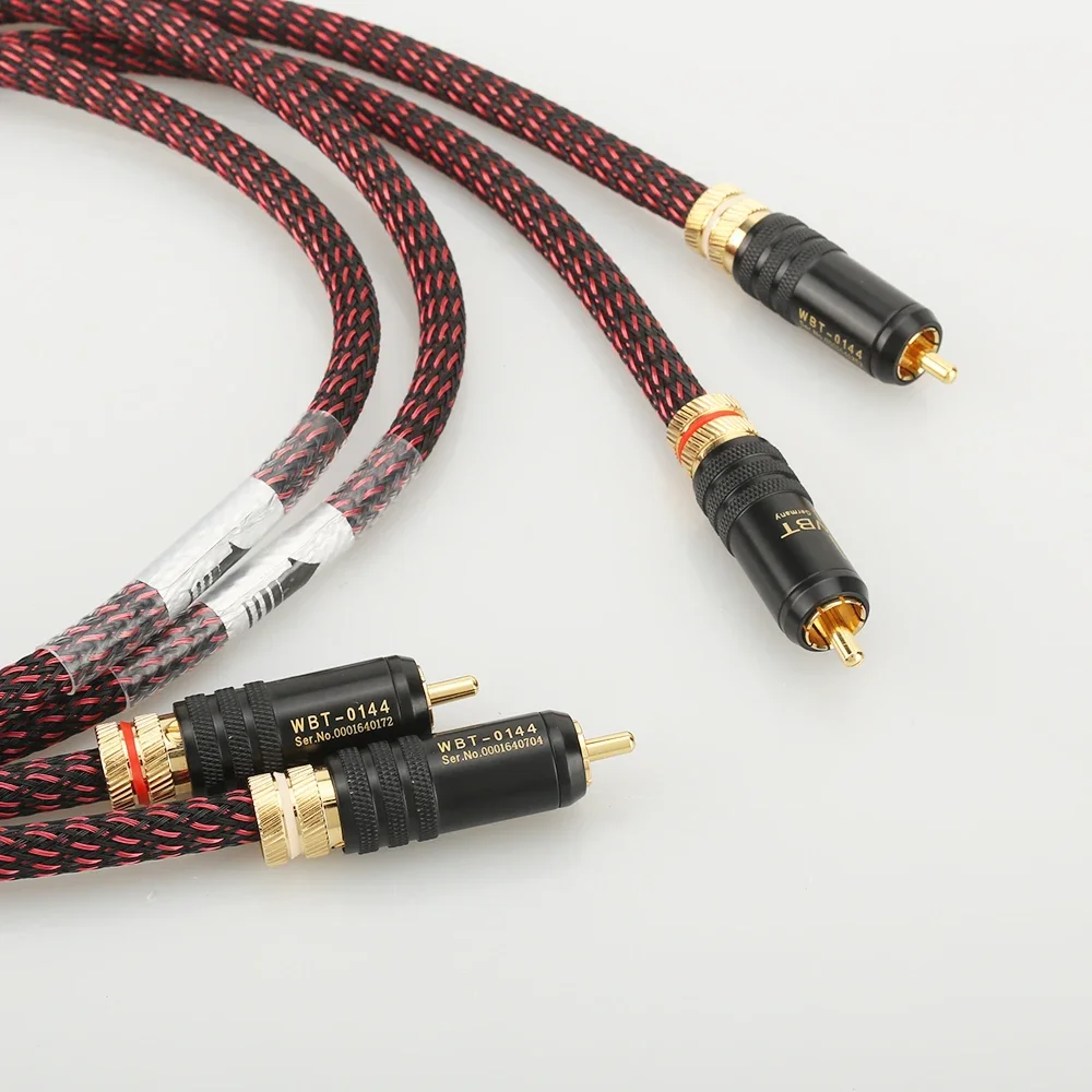 Audiocrast Hi End HIFI RCA Audio Cables Copper Tin Sleeves WBT0144 RCA Plug Cable for Superior Sound Quality