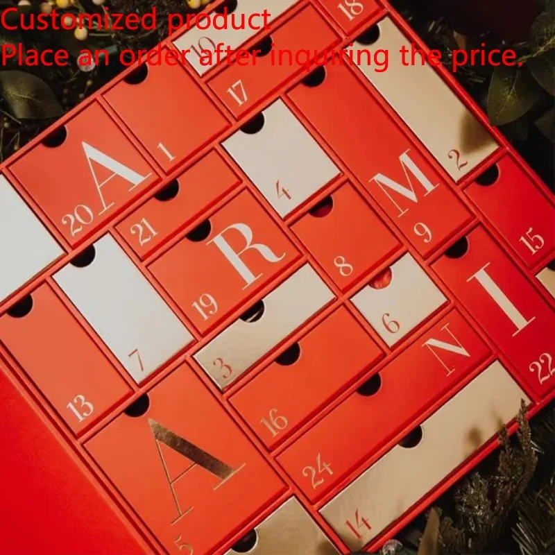 Customization.Customization.Best-Selling 25-Day Countdown Kraft Calendar Box Foil Specifications Custom Christmas Advent Gift Su