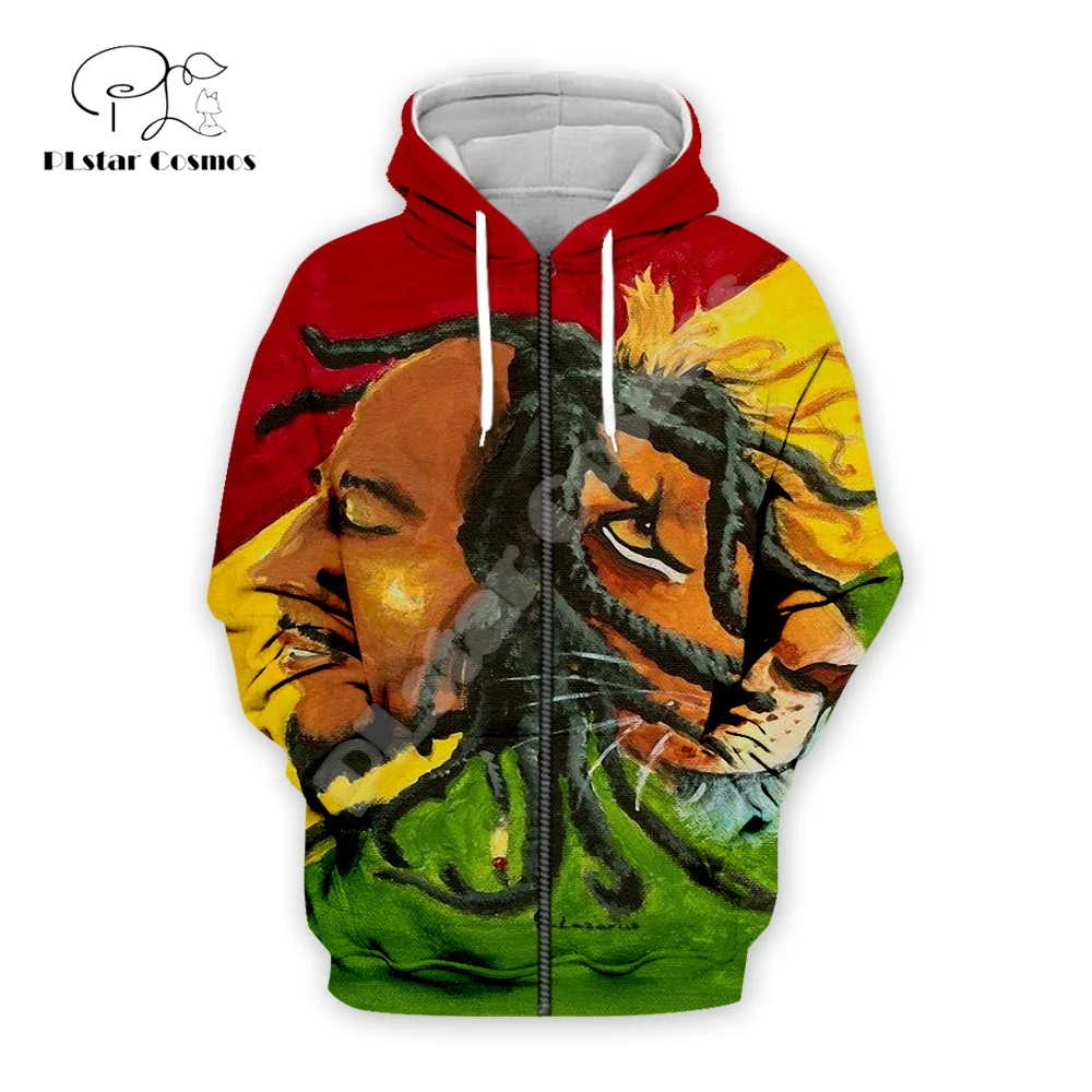 NewFashion Bob Marley Reggae Musician Rastafari Lion Tattoo Vintage 3DPrint Men/Women Pullover Harajuku Casual Jacket Hoodies 17