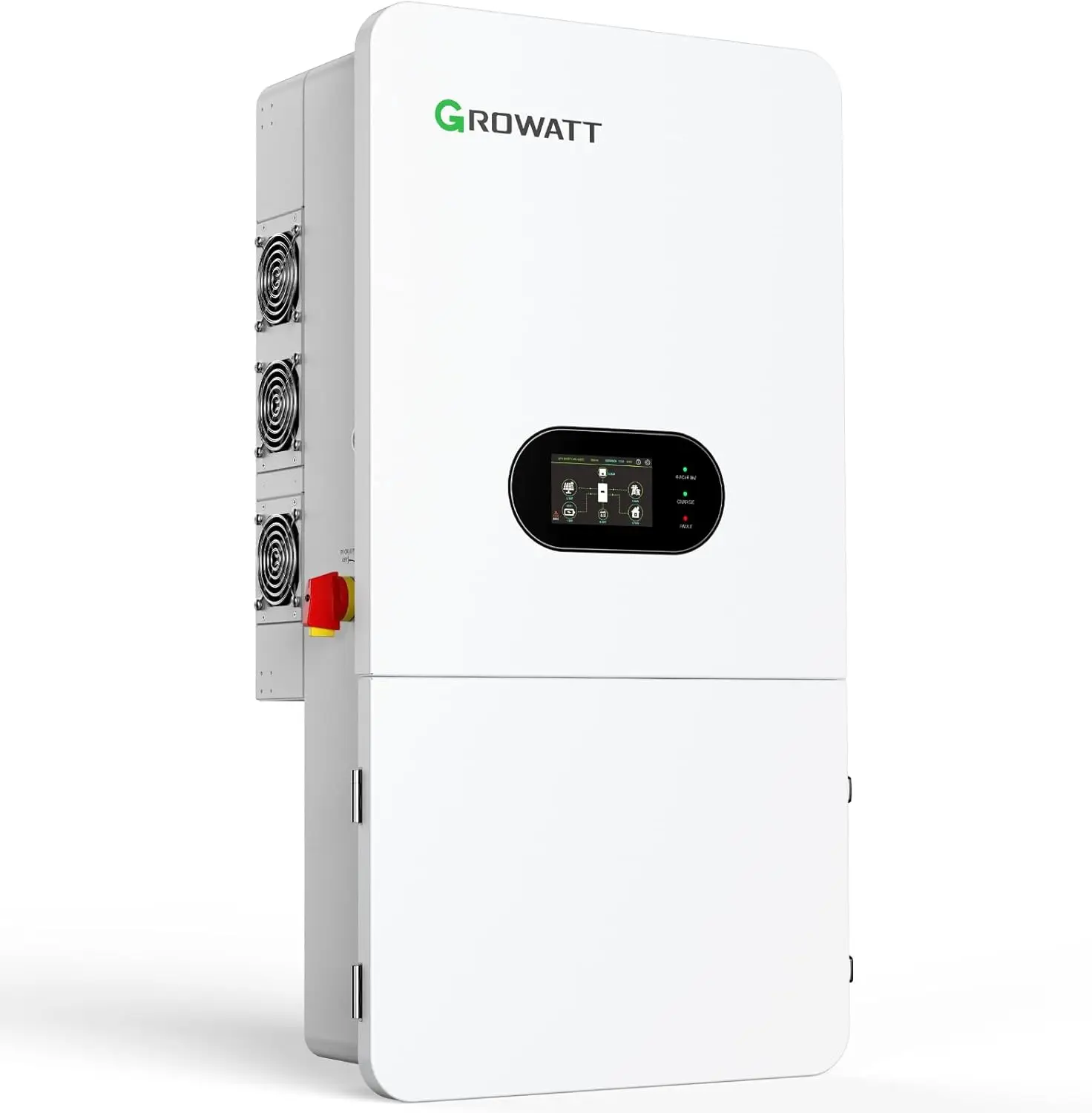 

GROWATT Solar Inverter,10000W Hybrid, Pure Sine Wave, 3 MPPT Solar Controllers 200A Battery Charging, 120V/240V Split Phase, 48V Li/Lead Acid Compatible, UL1741, IEEE1547 Off-Grid On-Grid