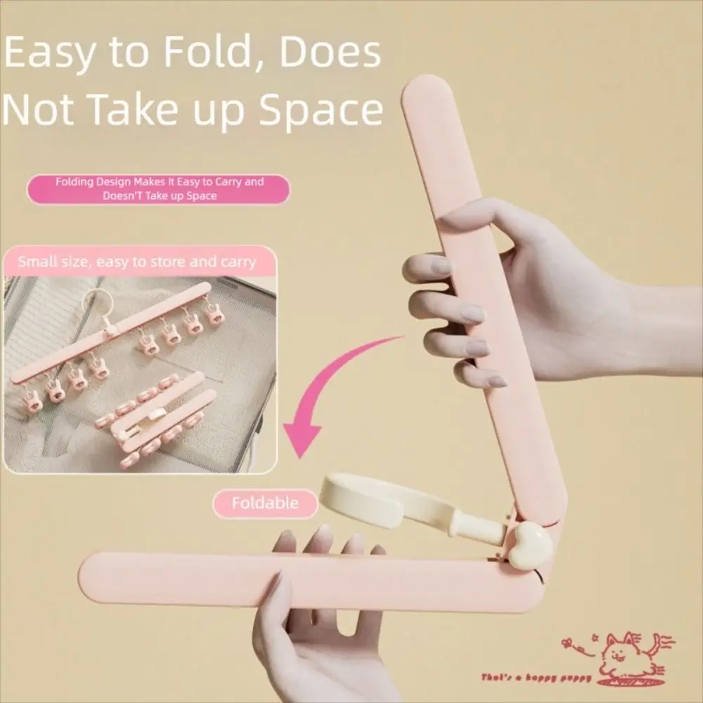 Portable Foldable Clothes Drying Rack Windproof 360° Rotaion Socks Clip Non-slip Lightweight Clothes Hanger Household Travel