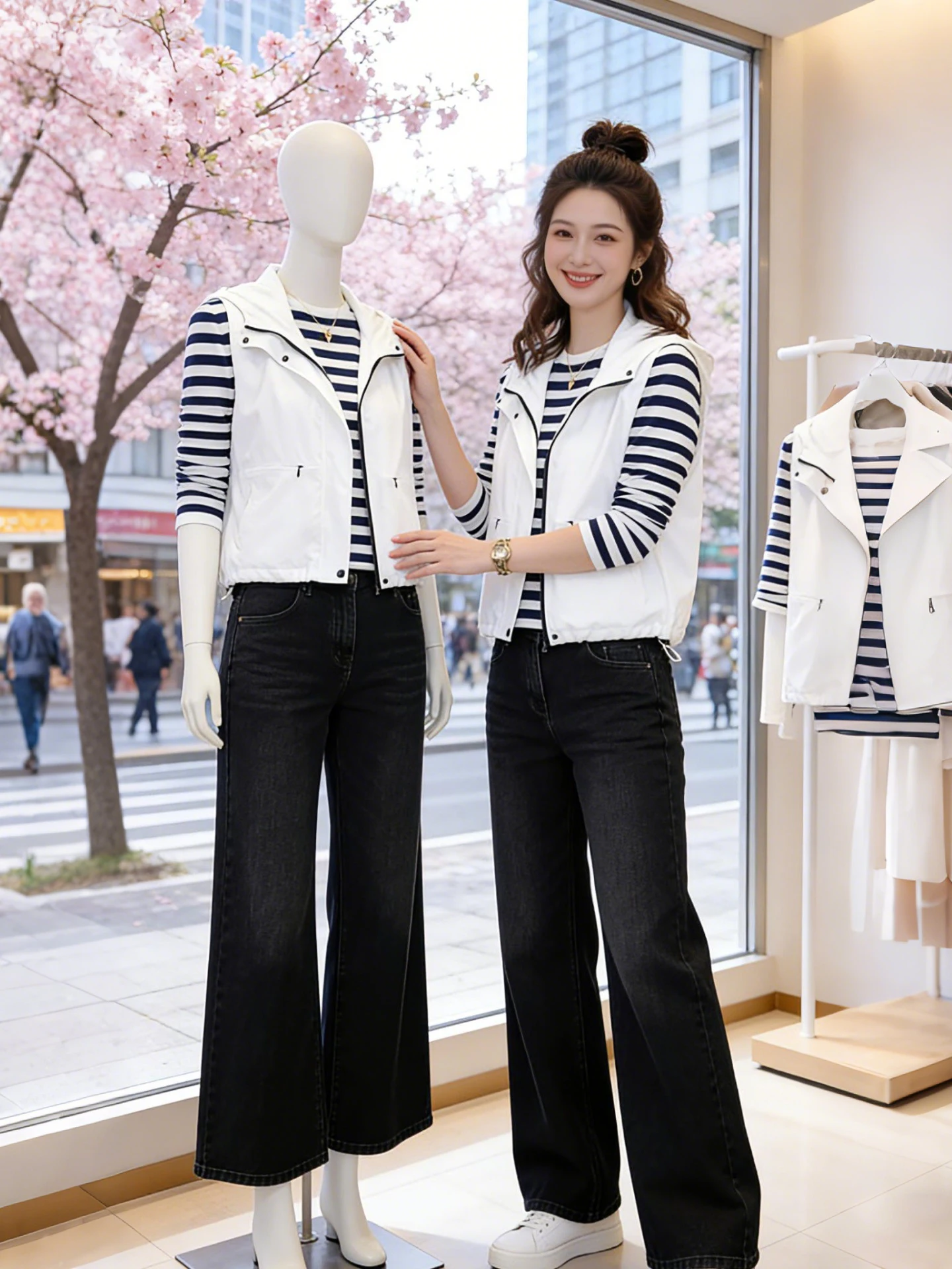 

Женский укороченный жилет без рукавов 2026: Новинка лета, белый, простой, премиум-класса, без капюшона, маленький размер, городской стиль, на молнии