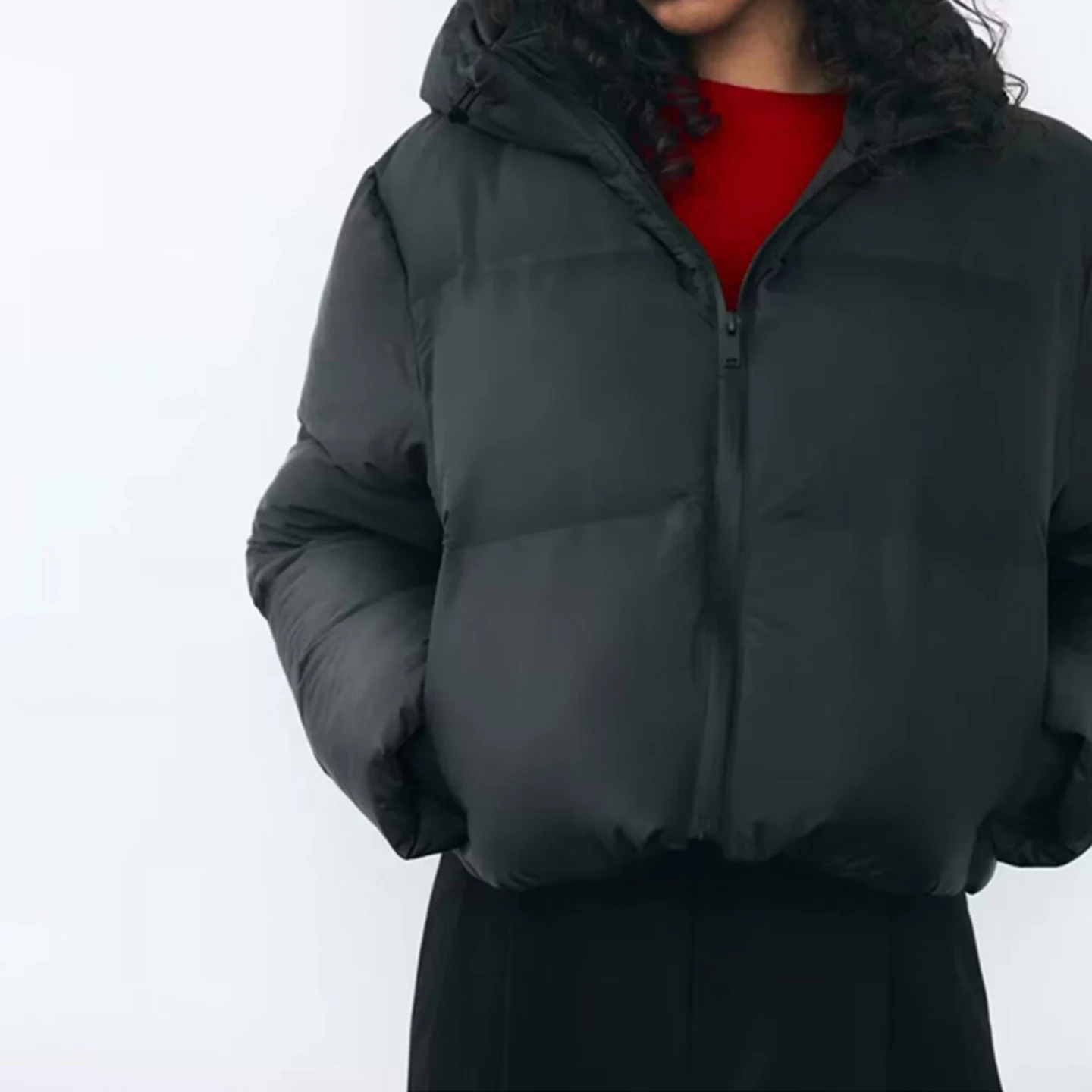 Z سترة نسائية من القطن من Faion Thiened مع حامل غطاء للرأس ملابس خارجية مناسبة معطف Ele Personali ort مع سحاب للإغلاق #3