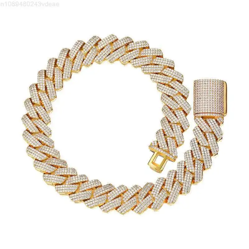 

25mm Iced Out Cuban Chain Brass/ Stainless Steel Cuban Jewelry