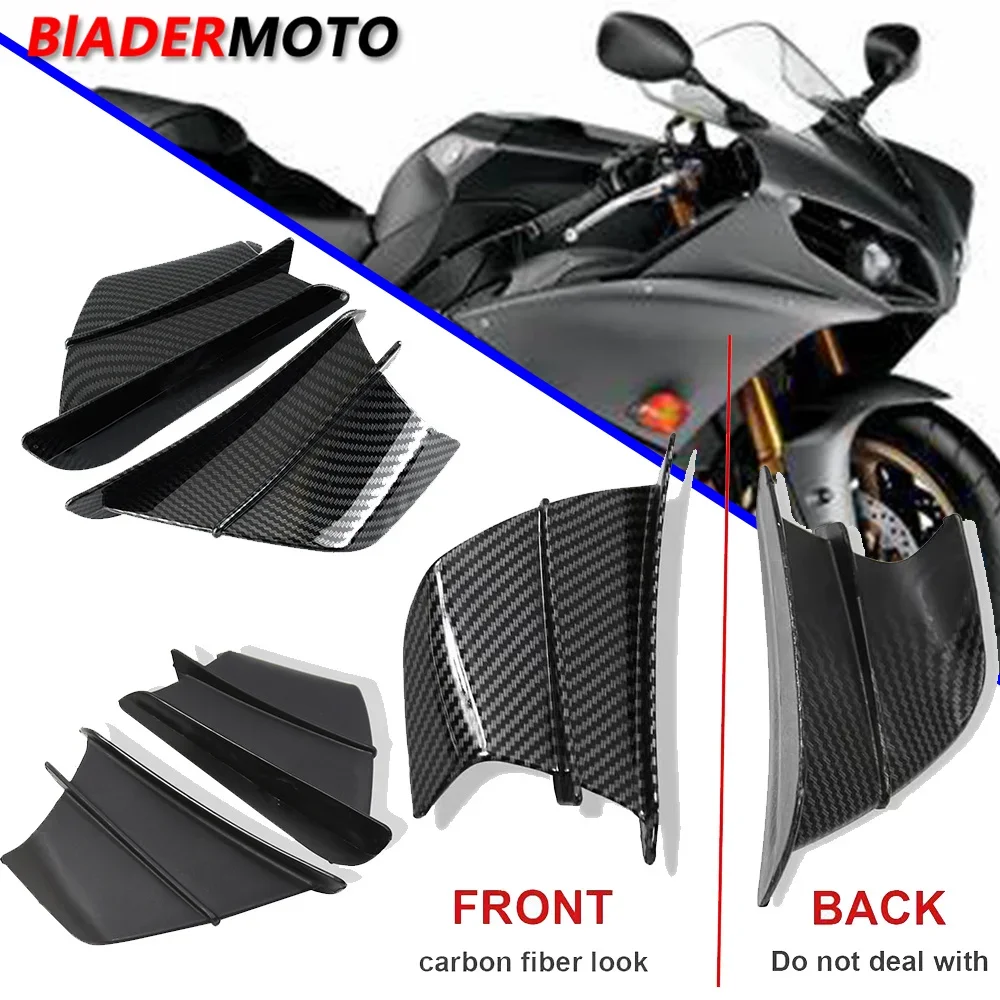 For Yamaha YZF R1 R1M R1S R7 R6 R3 R125 FZ6R TZR50 FZ1 Fazer Motorcycle Fairing Side Winglet Aerodynamic Wing Deflector Spoiler