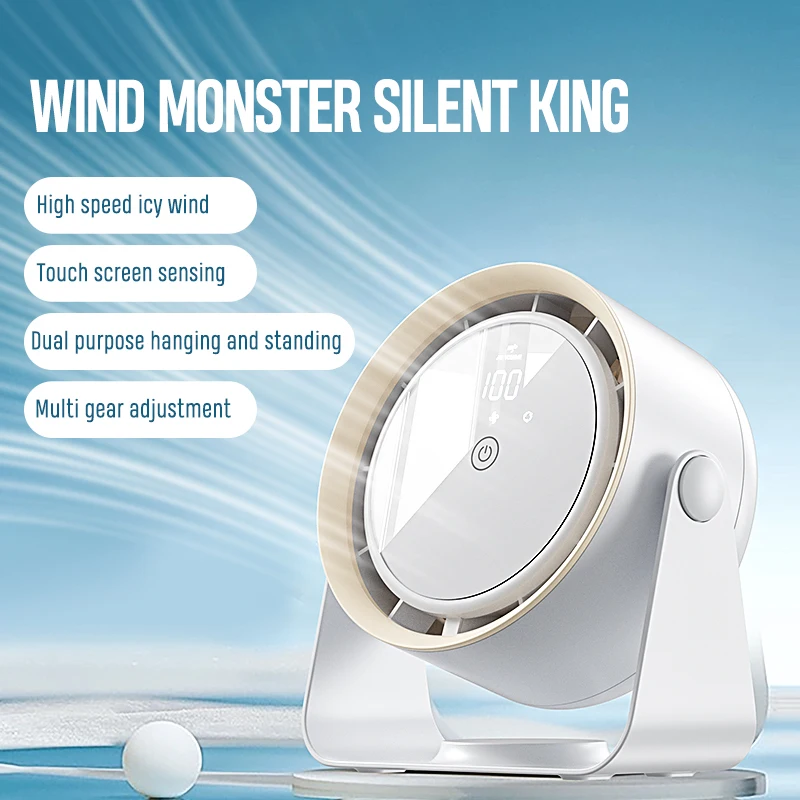 

Portable Electric Fan 3600mAh AIr Conditioner Cordless Household Fan Desktop Wall Ceiling Air Cooling Spray Cooler 5 Speed Fan