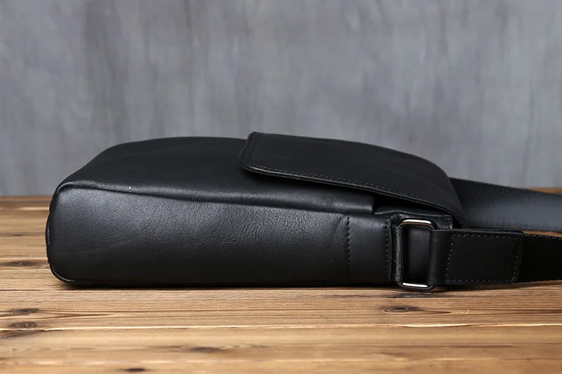 NZPJ-Leder-Umhängetasche für Herren, natürliches Rindsleder, vertikale Umhängetasche, lässig, großes Fassungsvermögen, Flip, Reißverschluss, 10", iPad – Detail 7