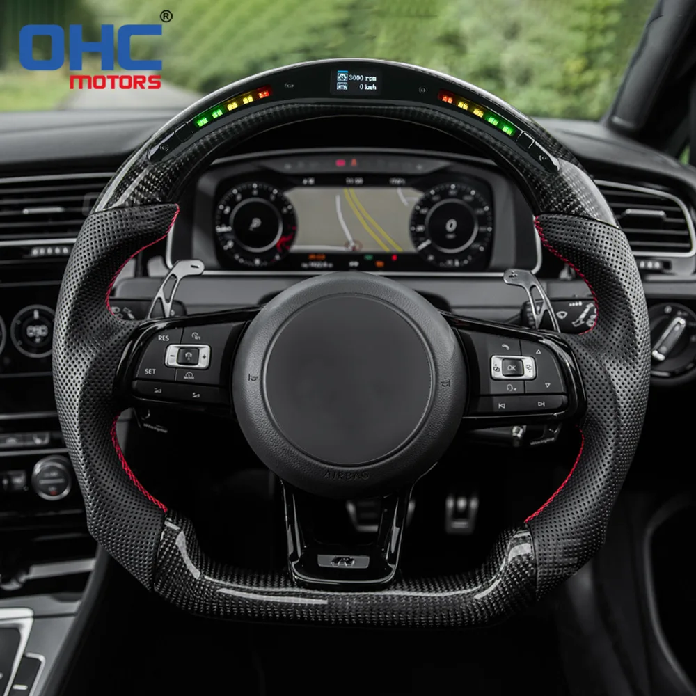 

Подходит для vw Volkswagen GTI Golf GLOF MK7 7,5 светодиодная подсветка, модификация рулевого колеса из углеродного волокна в сборе