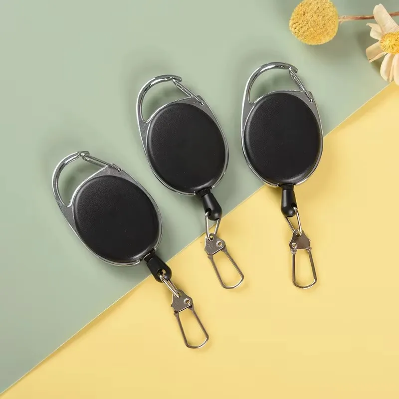 1/3/5/7/9/11pcs Retractable Lock Anti Theft Key Chain Elastic Key Ring Quick Hanging Telescopic Keychain Badge Holders