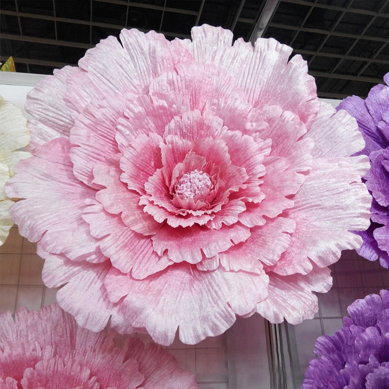 1 Pcs Artificial Large Peony Flower Wall Panels 30/40/50cm Silk Flower Head Wedding Backdrop Party Birthday Wall Hanging Decor