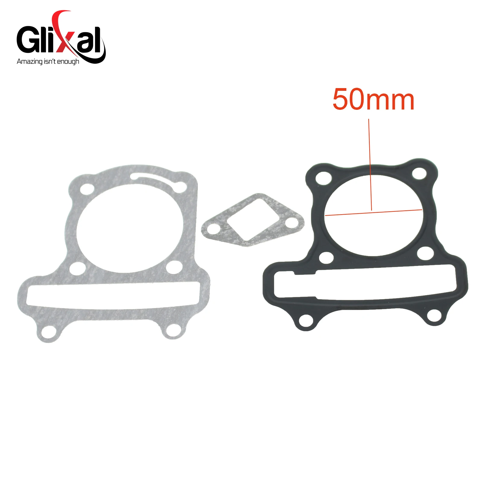 Glixal GY6 50cc 60cc 80cc 100cc 105cc Hoofd en Basis Cilinder Pakking Set voor 139QMB 139QMA 4-takt Gas Scooter Bromfiets ATV Motor